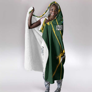 Custom South Africa Rugby Hooded Blanket Go Champions Springboks