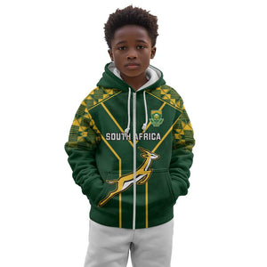 Custom South Africa Rugby Kid Hoodie Go Champions Springboks