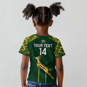 Custom South Africa Rugby Kid T shirt Go Champions Springboks