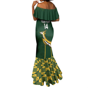 Custom South Africa Rugby Mermaid Dress Go Champions Springboks