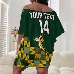 Custom South Africa Rugby Off Shoulder Short Dress Go Champions Springboks LT14