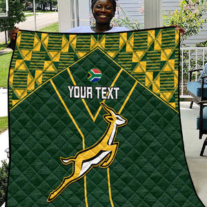 Custom South Africa Rugby Quilt Go Champions Springboks