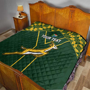 Custom South Africa Rugby Quilt Go Champions Springboks