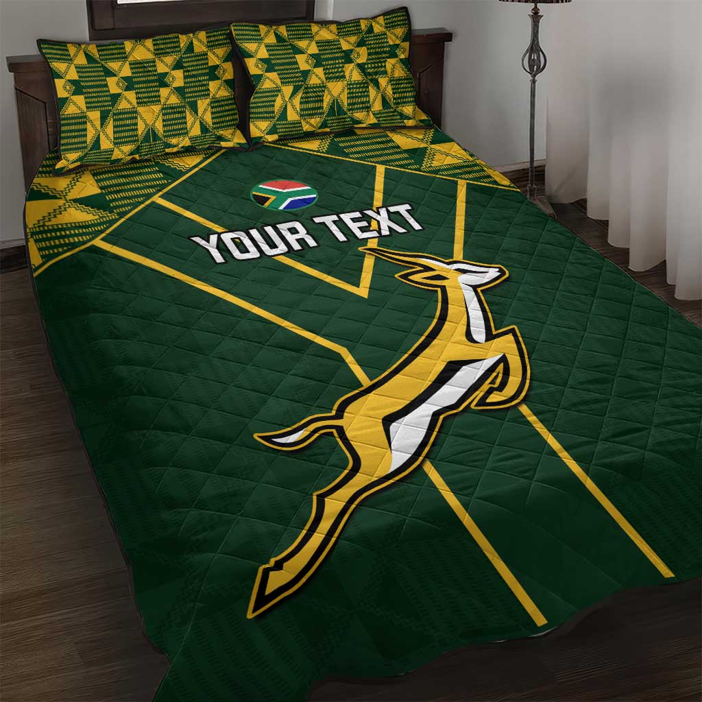 Custom South Africa Rugby Quilt Bed Set Go Champions Springboks