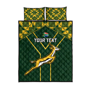 Custom South Africa Rugby Quilt Bed Set Go Champions Springboks