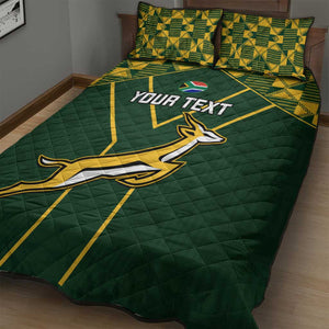 Custom South Africa Rugby Quilt Bed Set Go Champions Springboks