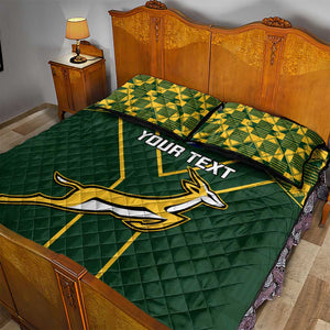 Custom South Africa Rugby Quilt Bed Set Go Champions Springboks