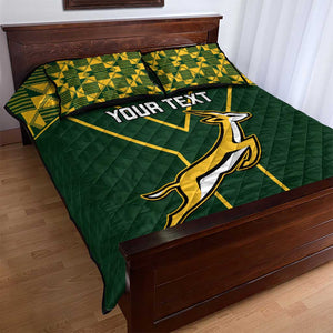 Custom South Africa Rugby Quilt Bed Set Go Champions Springboks