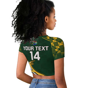 Custom South Africa Rugby Raglan Cropped T shirt Go Champions Springboks