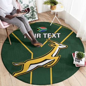 Custom South Africa Rugby Round Carpet Go Champions Springboks