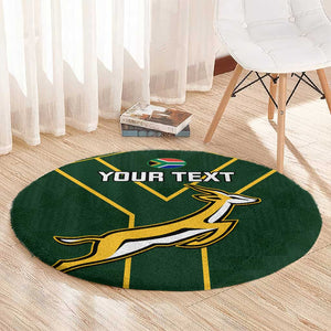 Custom South Africa Rugby Round Carpet Go Champions Springboks