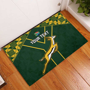 Custom South Africa Rugby Rubber Doormat Go Champions Springboks