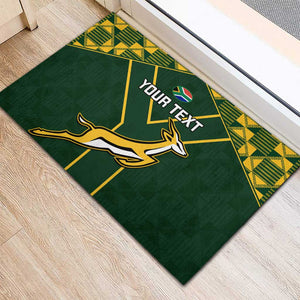 Custom South Africa Rugby Rubber Doormat Go Champions Springboks