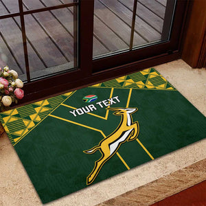 Custom South Africa Rugby Rubber Doormat Go Champions Springboks