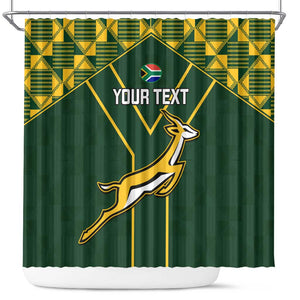 Custom South Africa Rugby Shower Curtain Go Champions Springboks