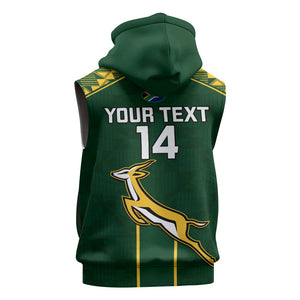 Custom South Africa Rugby Sleeveless Hoodie Go Champions Springboks - African Pride
