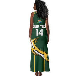 Custom South Africa Rugby Tank Maxi Dress Go Champions Springboks