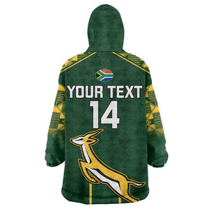 Custom South Africa Rugby Wearable Blanket Hoodie Go Champions Springboks