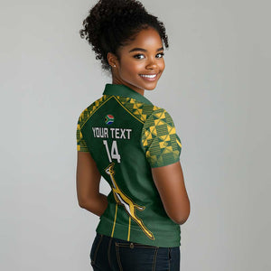 Custom South Africa Rugby Women Polo Shirt Go Champions Springboks