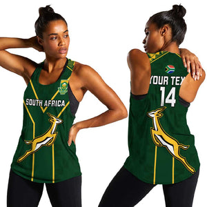 Custom South Africa Rugby Women Racerback Tank Go Champions Springboks