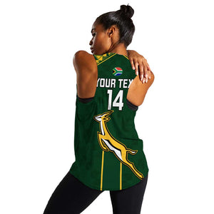 Custom South Africa Rugby Women Racerback Tank Go Champions Springboks