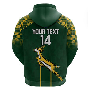 Custom South Africa Rugby Zip Hoodie Go Champions Springboks