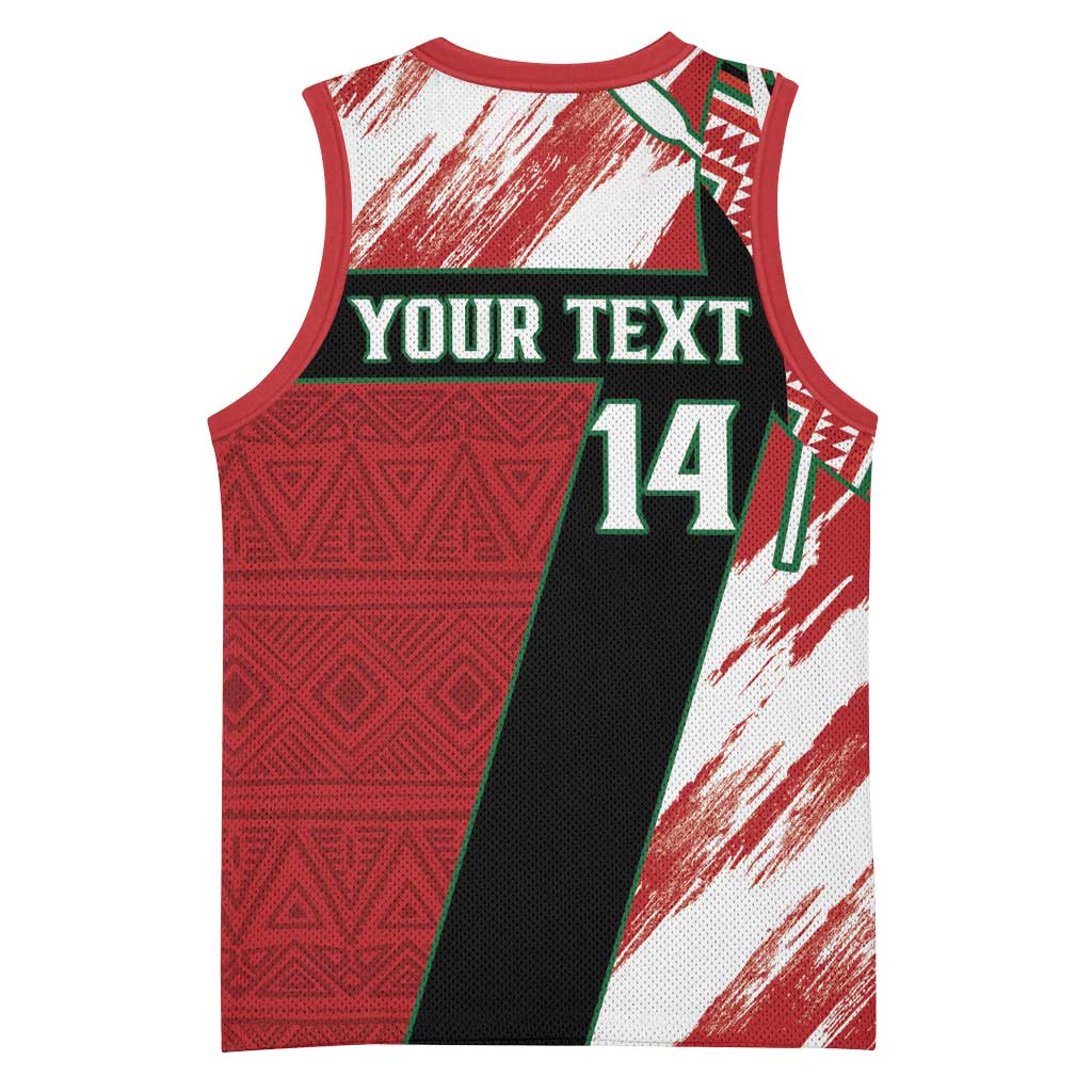 Custom Kenya Rugby Sevens Basketball Jersey Maasai Shield With African Pattern LT14