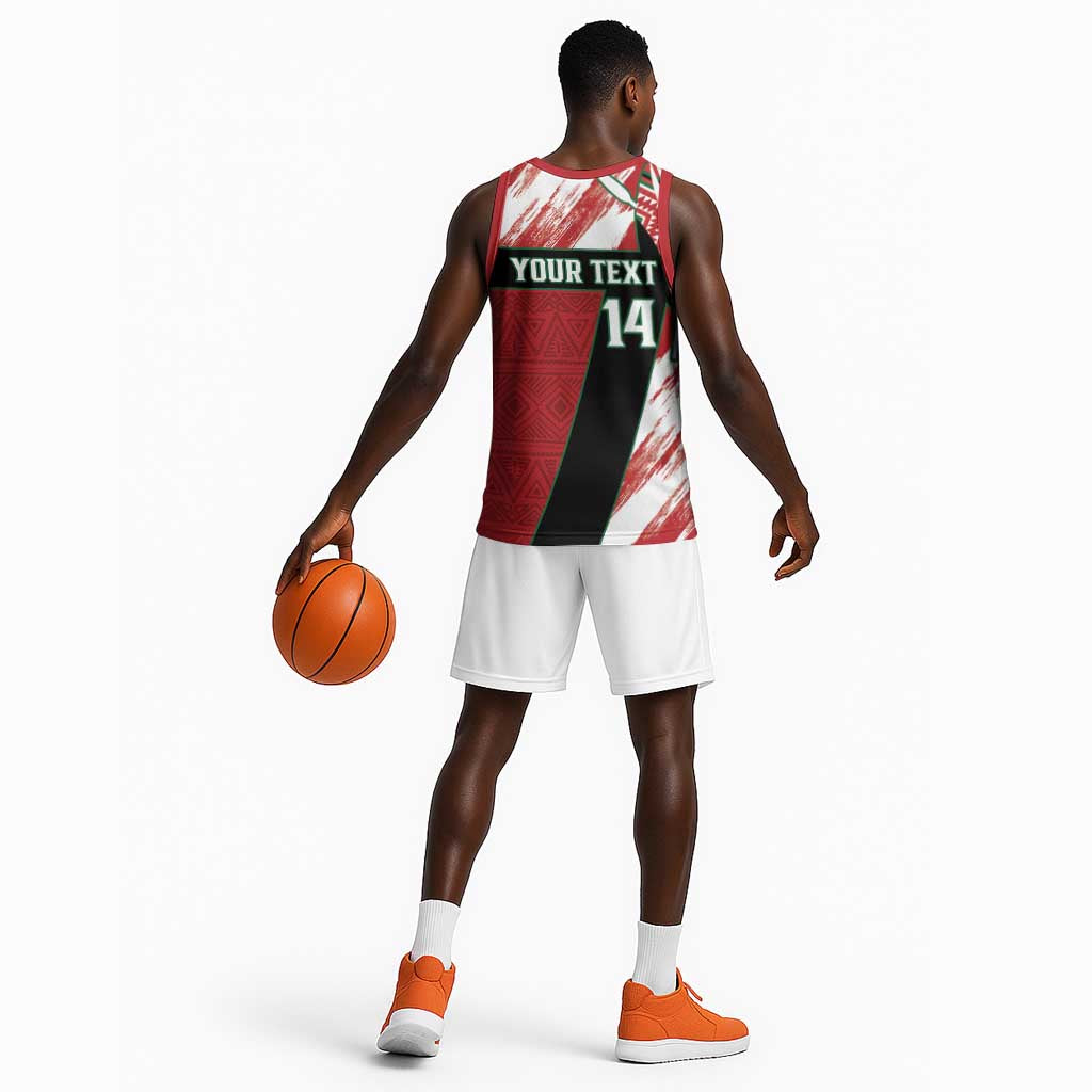Custom Kenya Rugby Sevens Basketball Jersey Maasai Shield With African Pattern LT14