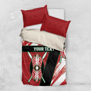 Custom Kenya Rugby Sevens Bedding Set Maasai Shield With African Pattern