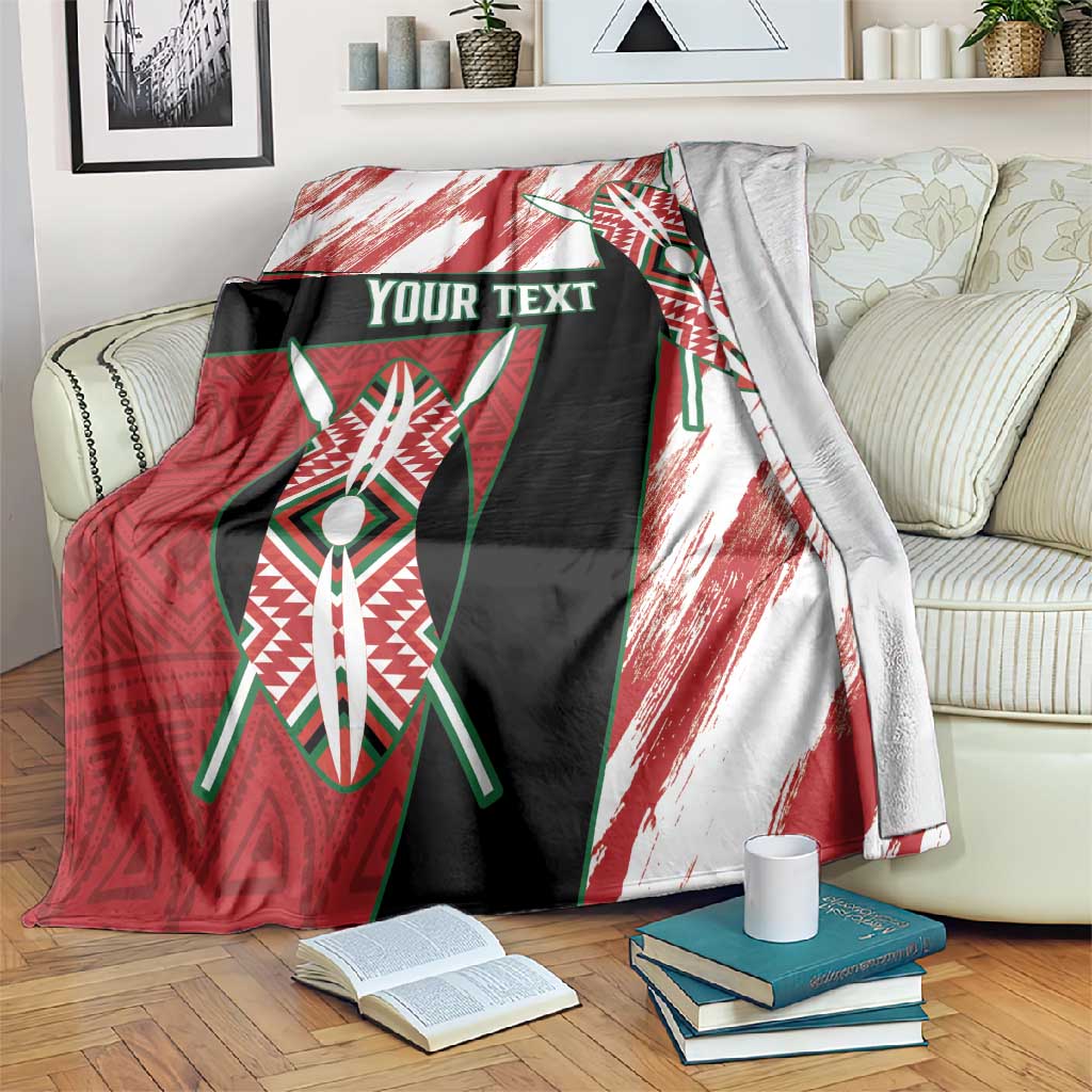 Custom Kenya Rugby Sevens Blanket Maasai Shield With African Pattern