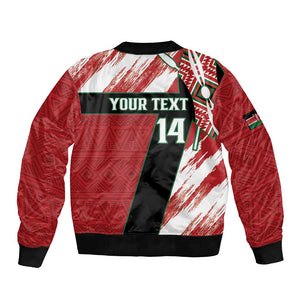 Custom Kenya Rugby Sevens Bomber Jacket Maasai Shield With African Pattern