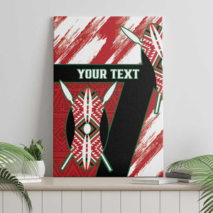 Custom Kenya Rugby Sevens Canvas Wall Art Maasai Shield With African Pattern