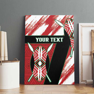 Custom Kenya Rugby Sevens Canvas Wall Art Maasai Shield With African Pattern