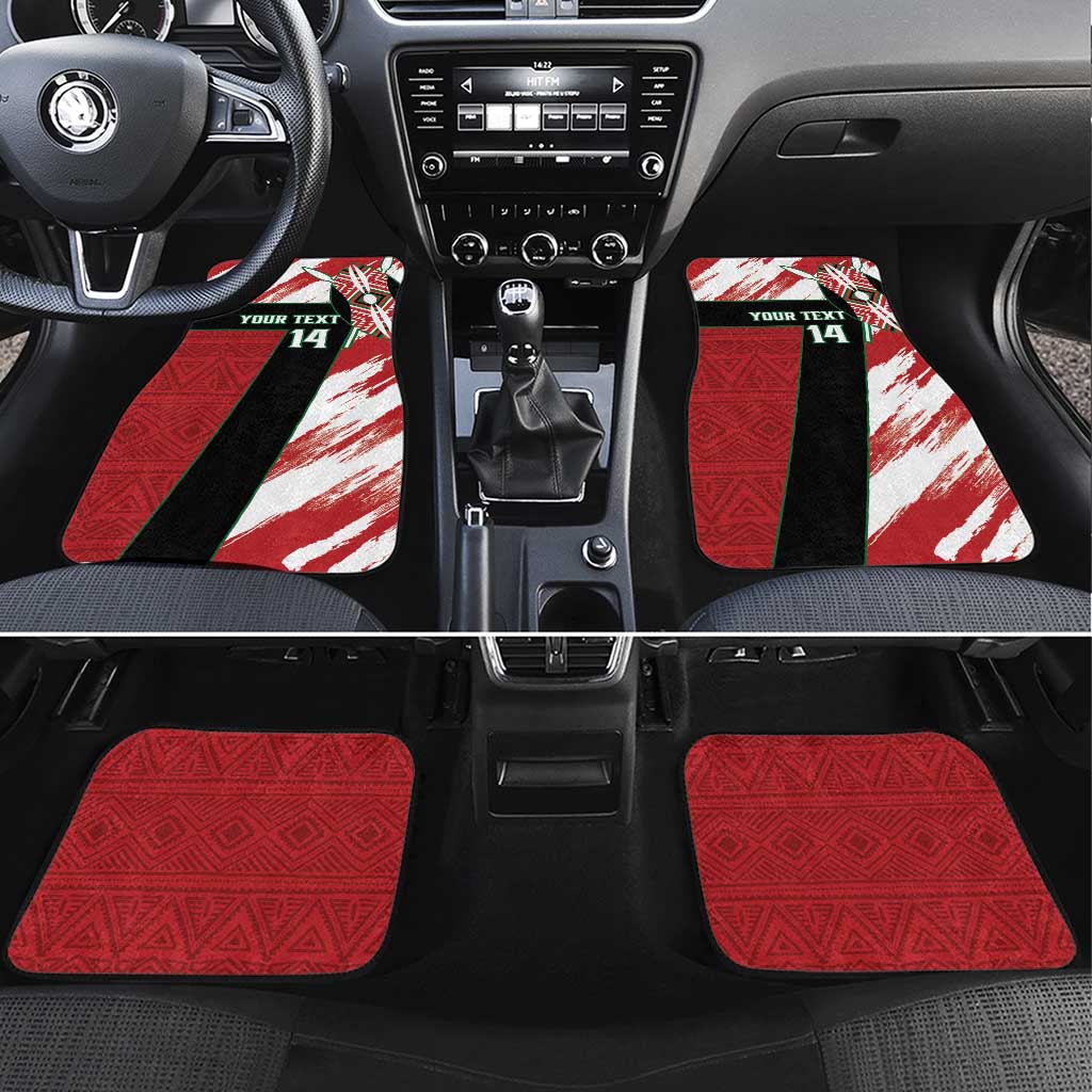 Custom Kenya Rugby Sevens Car Mats Maasai Shield With African Pattern