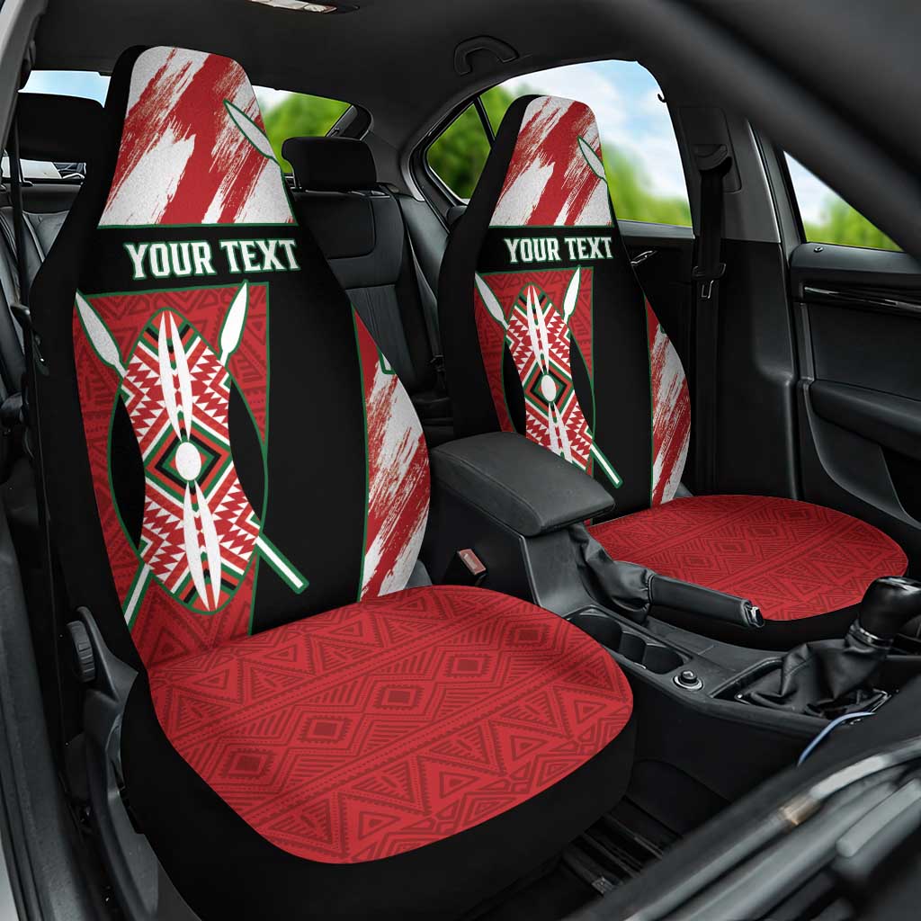 Custom Kenya Rugby Sevens Car Seat Cover Maasai Shield With African Pattern