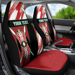 Custom Kenya Rugby Sevens Car Seat Cover Maasai Shield With African Pattern