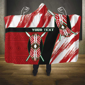 Custom Kenya Rugby Sevens Hooded Blanket Maasai Shield With African Pattern