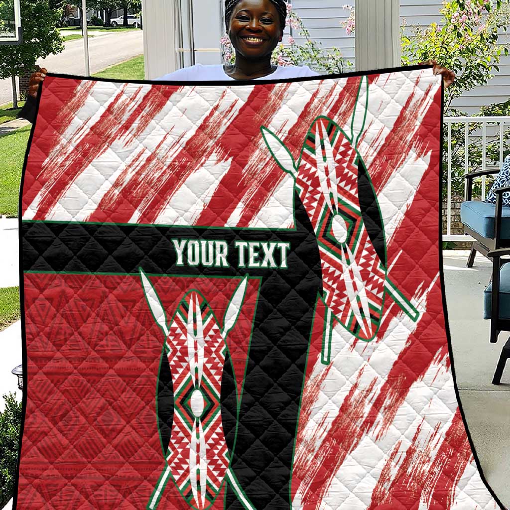 Custom Kenya Rugby Sevens Quilt Maasai Shield With African Pattern