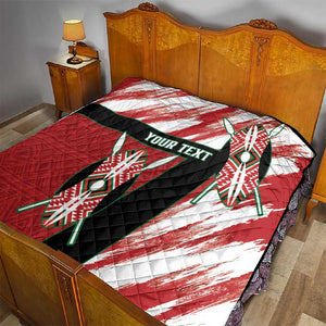 Custom Kenya Rugby Sevens Quilt Maasai Shield With African Pattern