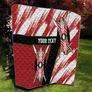 Custom Kenya Rugby Sevens Quilt Maasai Shield With African Pattern