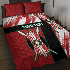 Custom Kenya Rugby Sevens Quilt Bed Set Maasai Shield With African Pattern