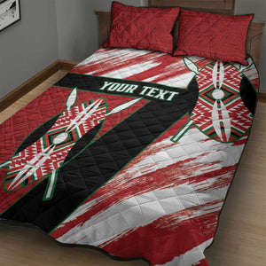 Custom Kenya Rugby Sevens Quilt Bed Set Maasai Shield With African Pattern