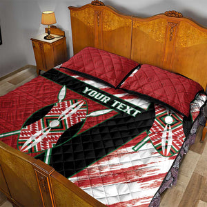 Custom Kenya Rugby Sevens Quilt Bed Set Maasai Shield With African Pattern