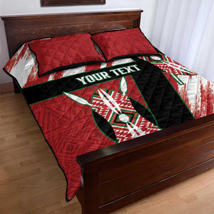 Custom Kenya Rugby Sevens Quilt Bed Set Maasai Shield With African Pattern