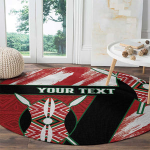 Custom Kenya Rugby Sevens Round Carpet Maasai Shield With African Pattern