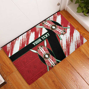 Custom Kenya Rugby Sevens Rubber Doormat Maasai Shield With African Pattern