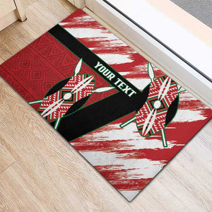 Custom Kenya Rugby Sevens Rubber Doormat Maasai Shield With African Pattern