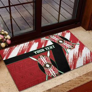 Custom Kenya Rugby Sevens Rubber Doormat Maasai Shield With African Pattern