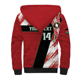 Custom Kenya Rugby Sevens Sherpa Hoodie Maasai Shield With African Pattern