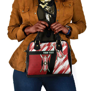 Custom Kenya Rugby Sevens Shoulder Handbag Maasai Shield With African Pattern